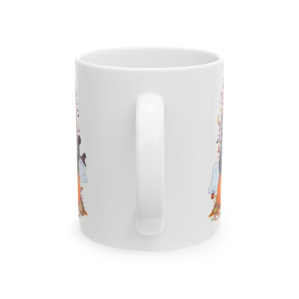 Halloween Haunted House Ghosts & Pumpkin Ceramic Mug