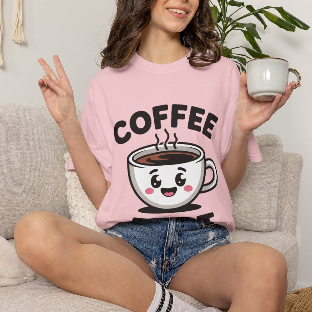 Coffee First Cute Smiling Cup T-Shirt