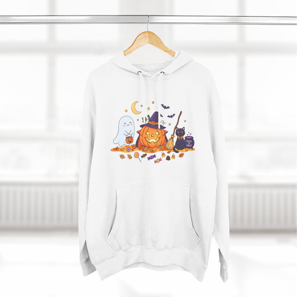 Spooky Halloween Pumpkin Friends Fleece Hoodie