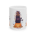 Halloween Haunted House Ghosts & Pumpkin Ceramic Mug