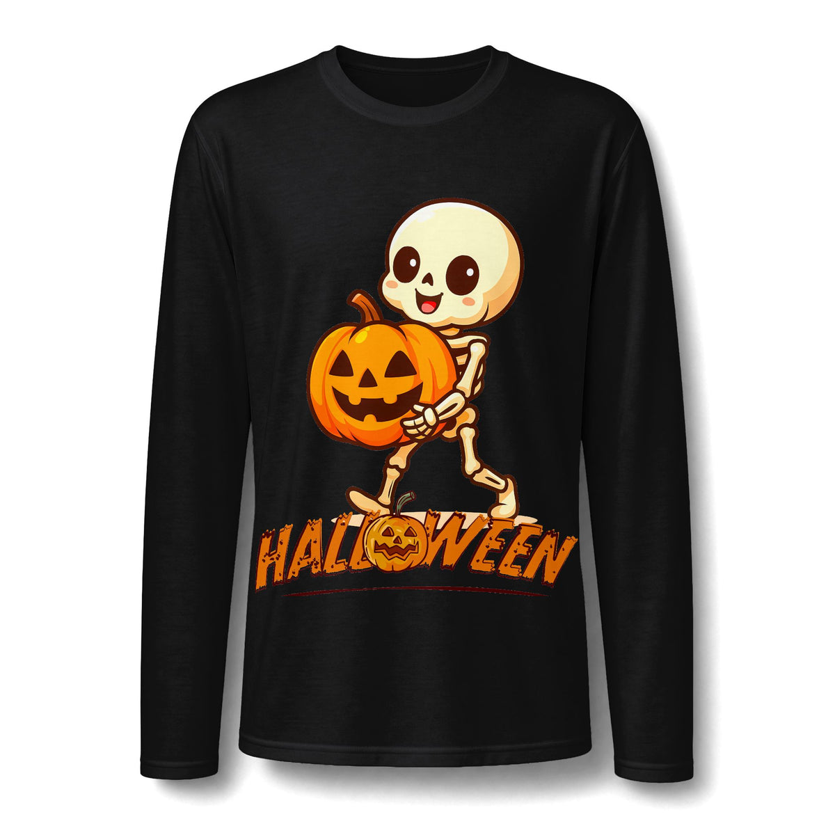 Halloween Skeleton Pumpkin Long Sleeve T-Shirt