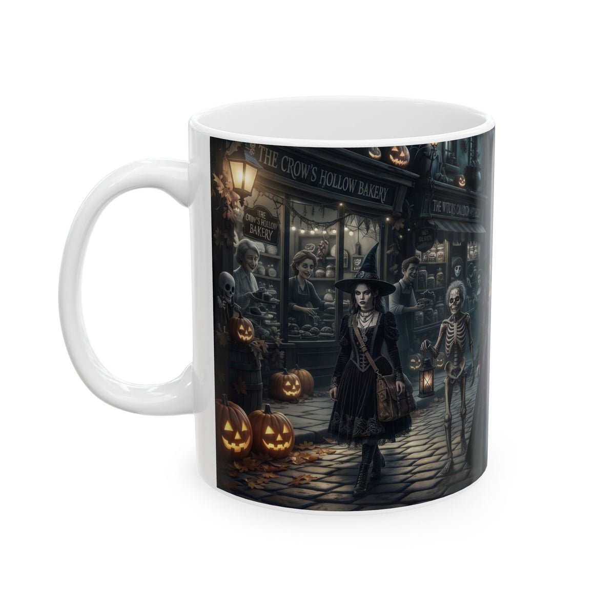 Gothic Halloween Witch Gathering Ceramic Mug
