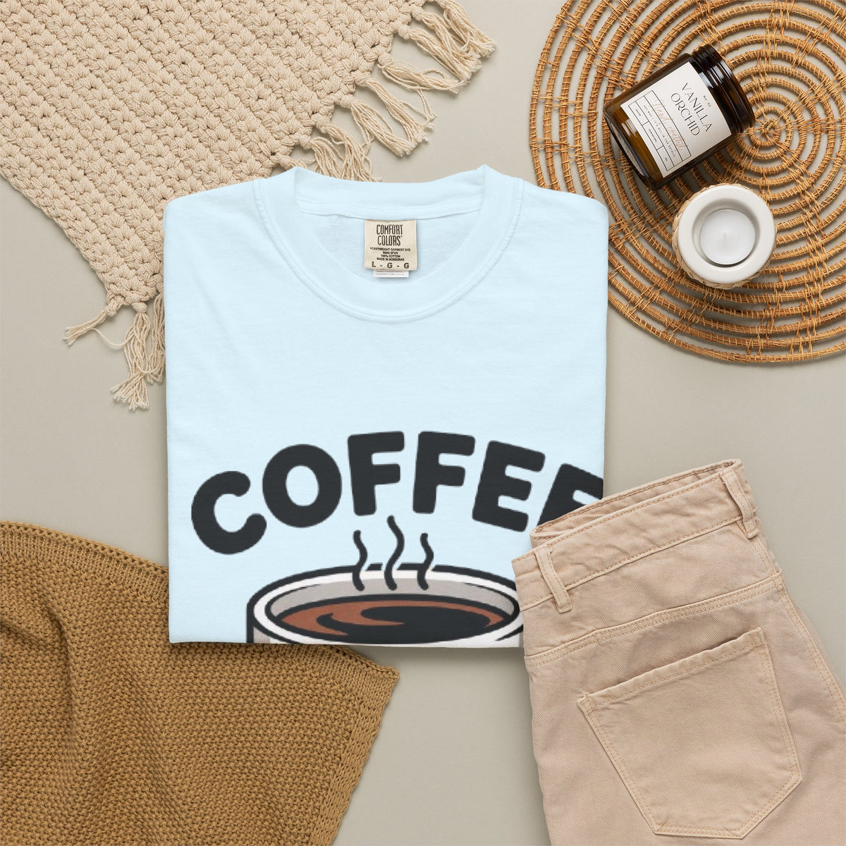 Coffee First Cute Smiling Cup T-Shirt