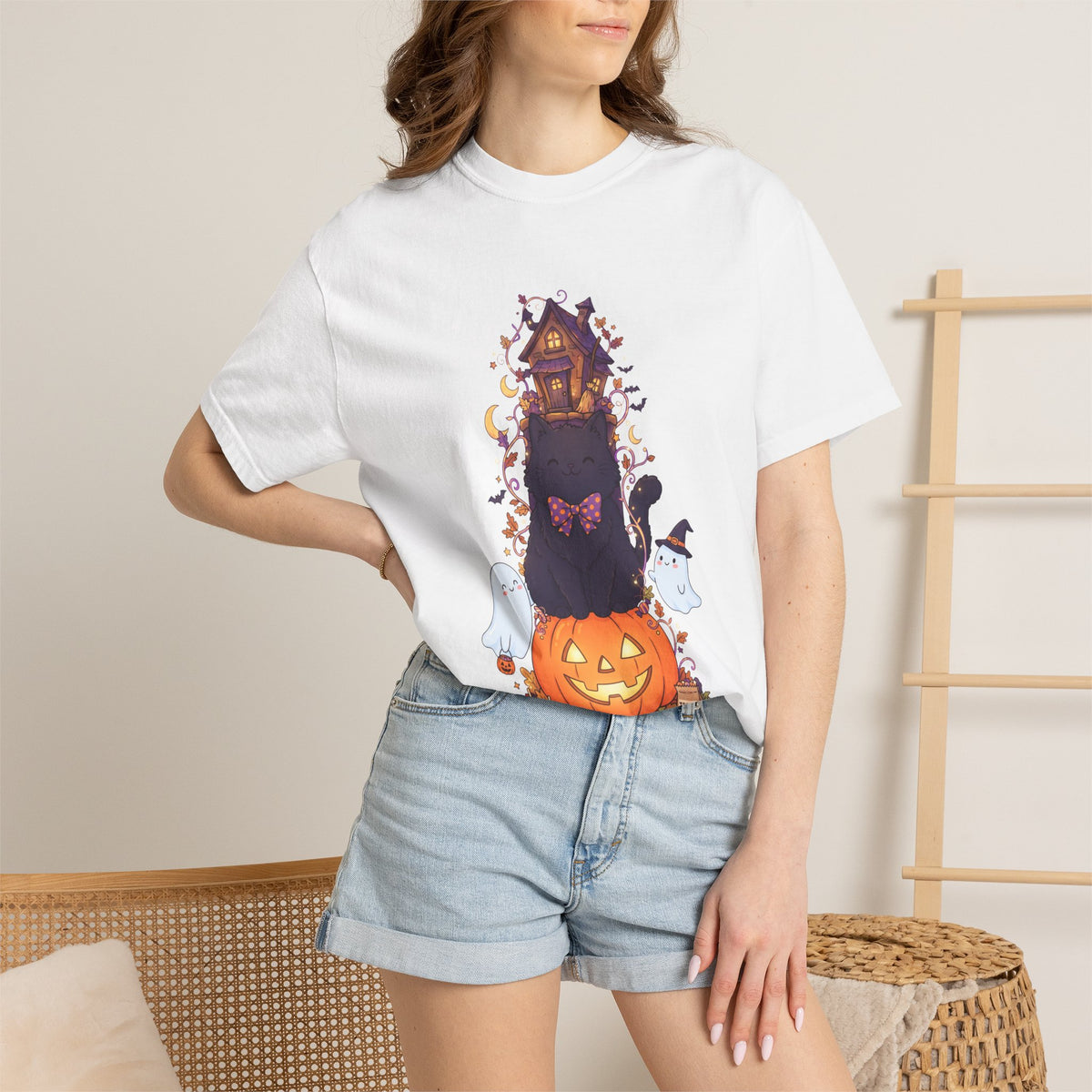 Haunted Halloween Pumpkin Castle T-Shirt