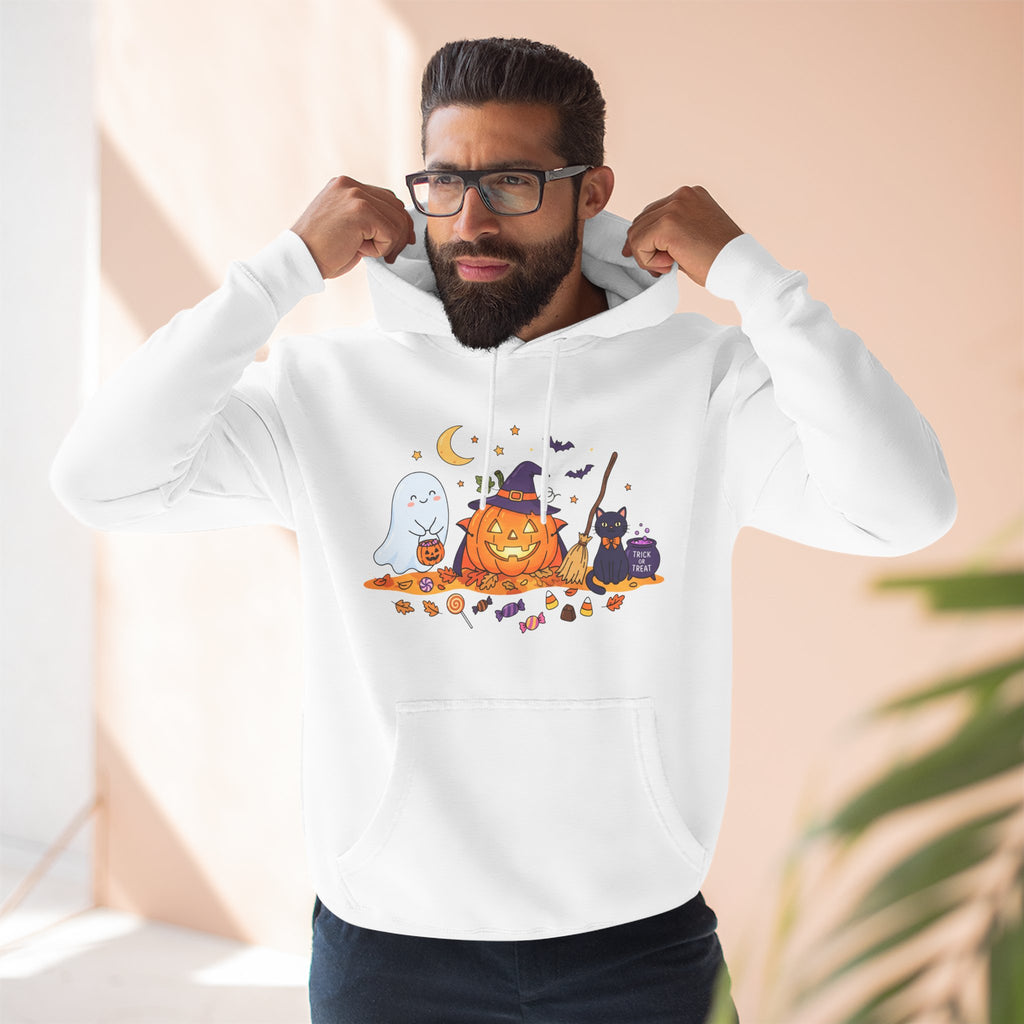 Spooky Halloween Pumpkin Friends Fleece Hoodie