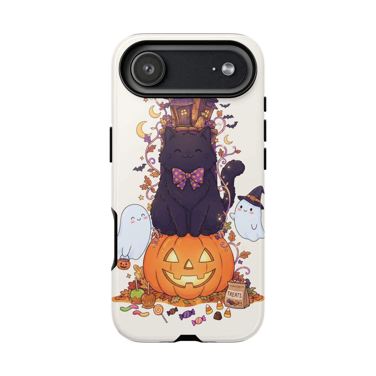 Halloween Cat Tough Phone Case (Iphone 17 Air Light Gold)