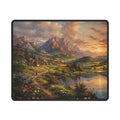 Mountain Lake Landscape Stitched Edge Desk Mat