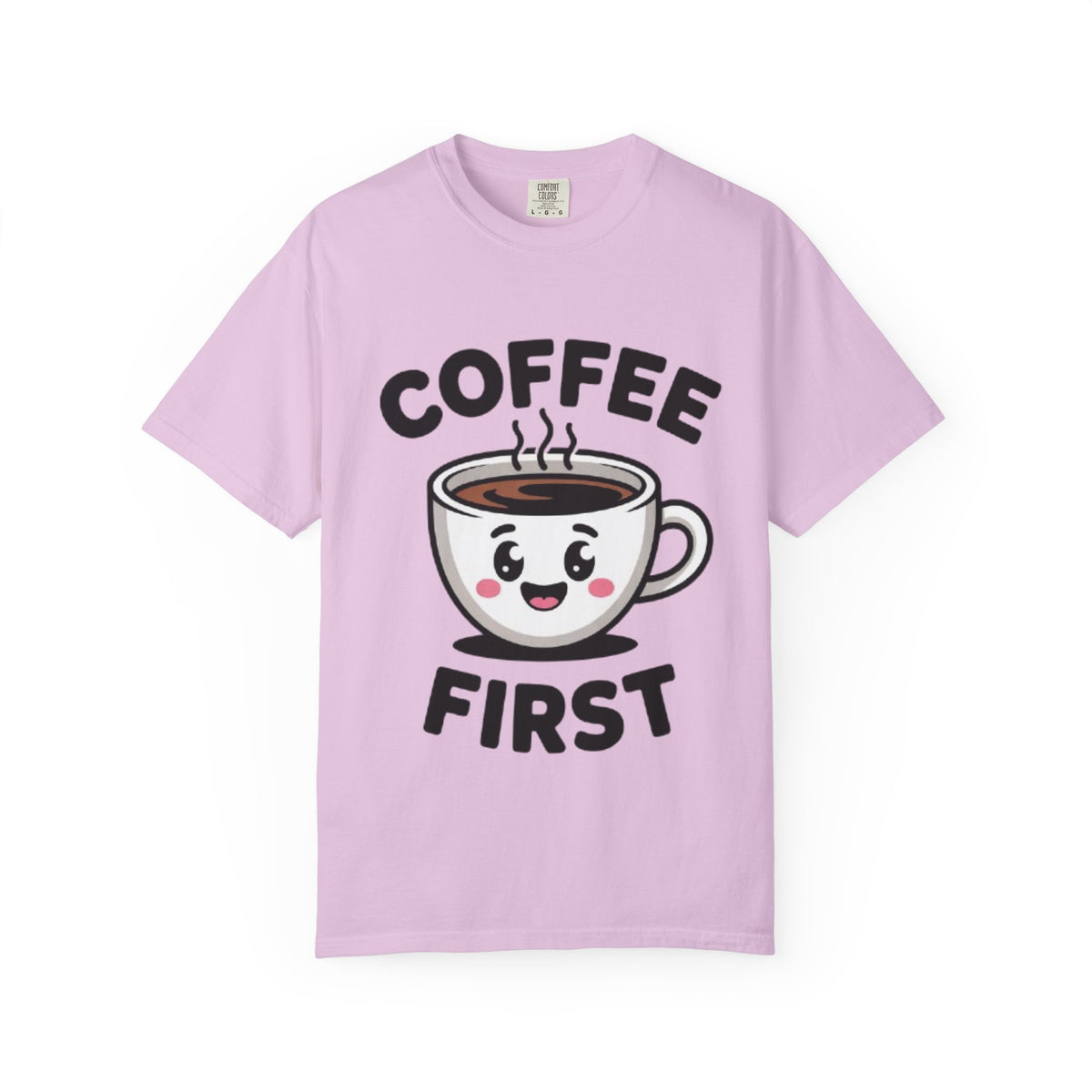 Coffee First Cute Smiling Cup T-Shirt