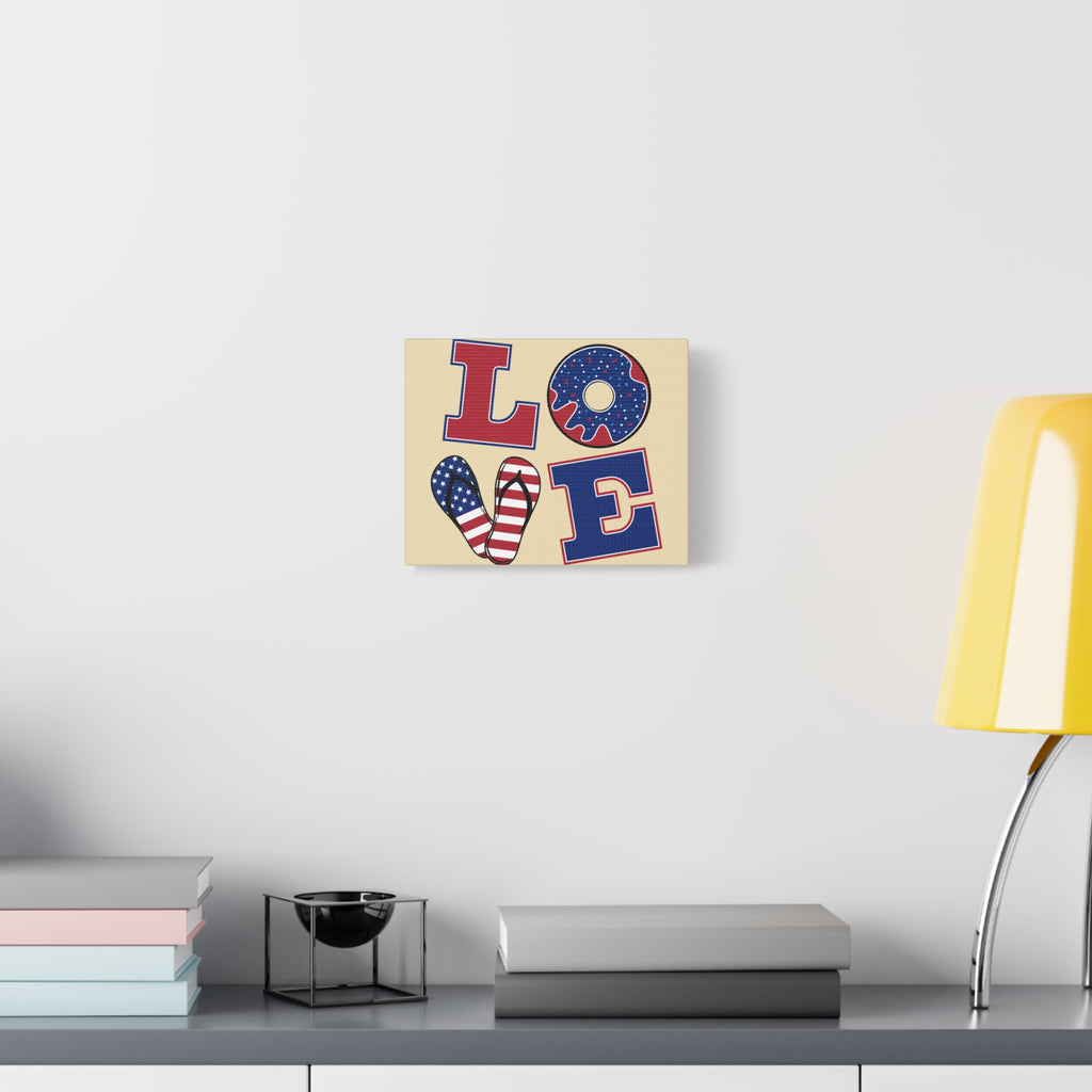 Patriotic LOVE Typography Canvas