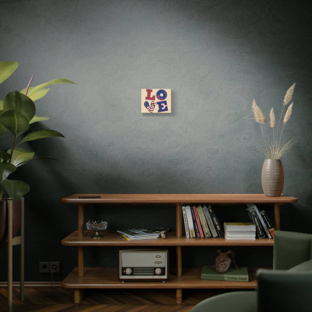 Patriotic LOVE Typography Canvas