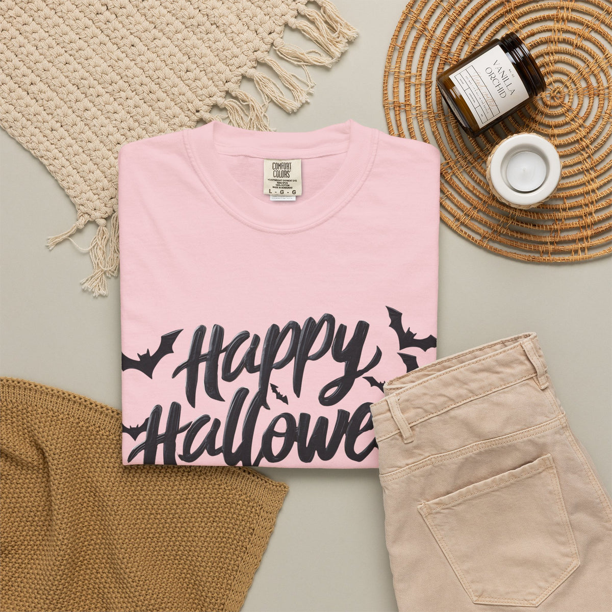 Happy Halloween Bat Graphic T-Shirt
