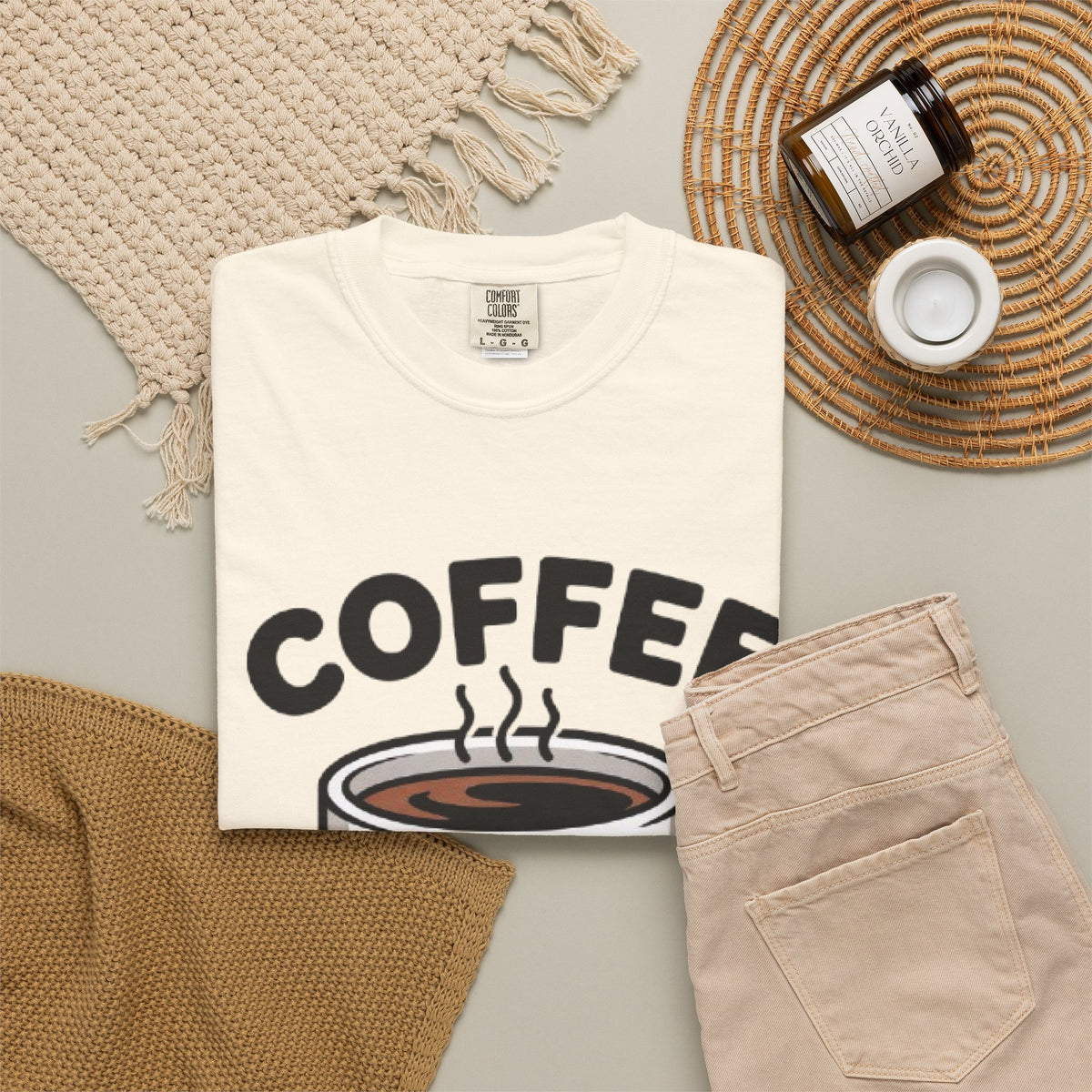 Coffee First Cute Smiling Cup T-Shirt