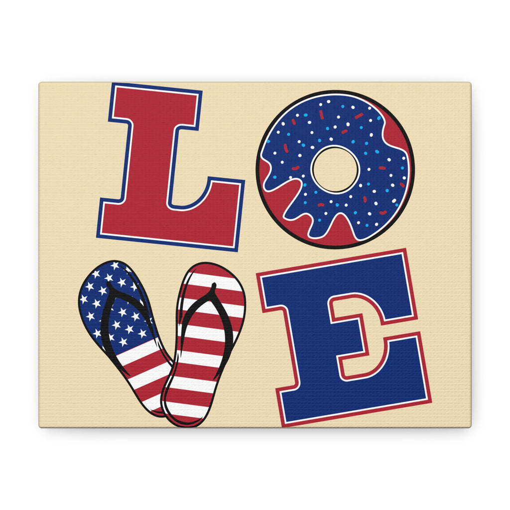 Patriotic LOVE Typography Canvas