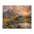 Serenity Under the Mountain Peaks Landscape Canvas