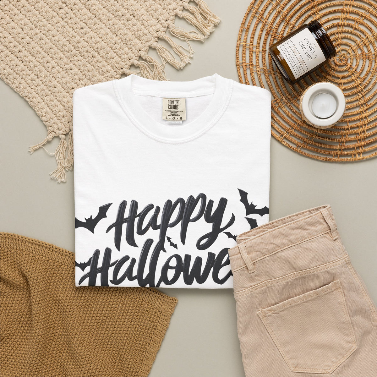 Happy Halloween Bat Graphic T-Shirt