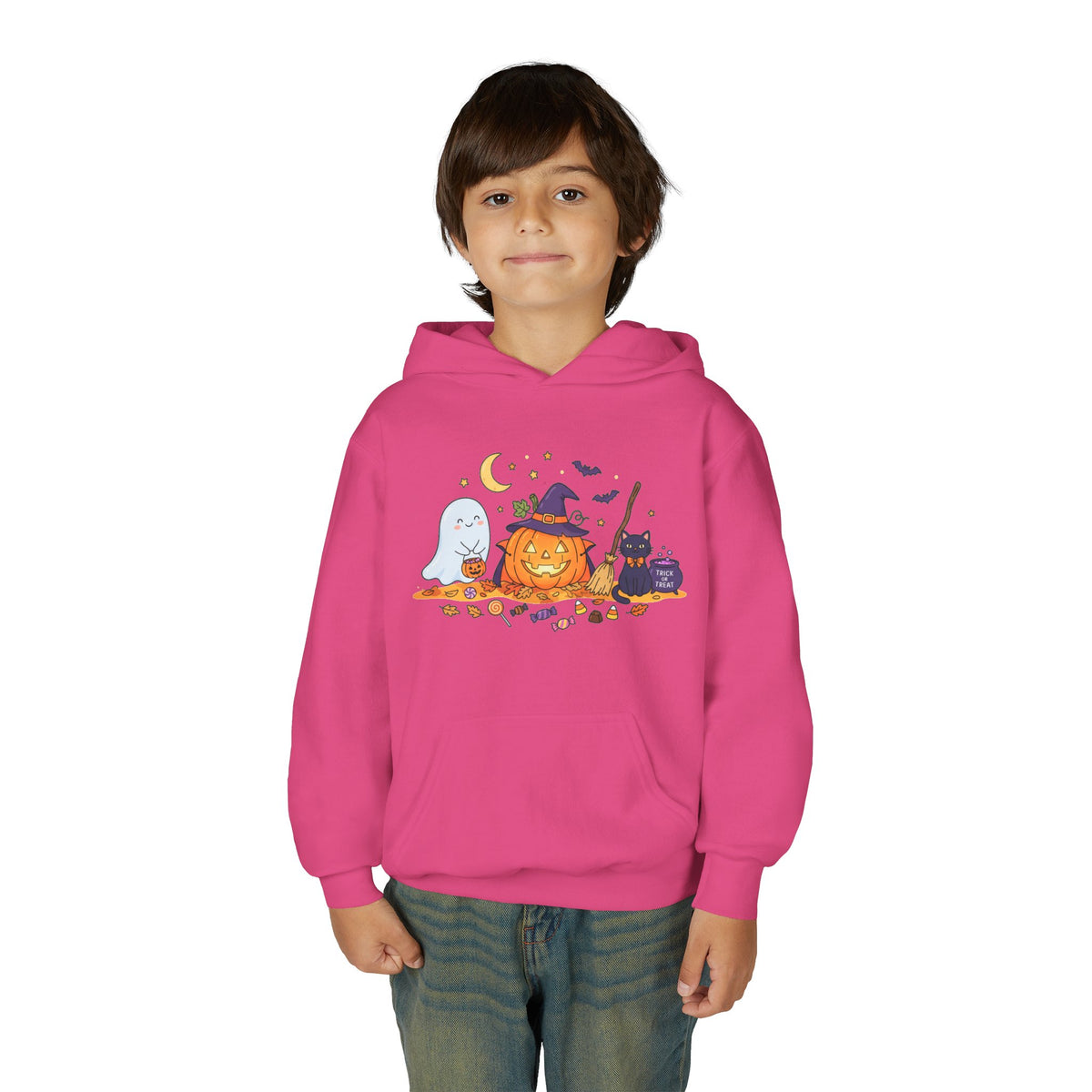 Youth Halloween Spooky Friends Hooded Sweatshirt