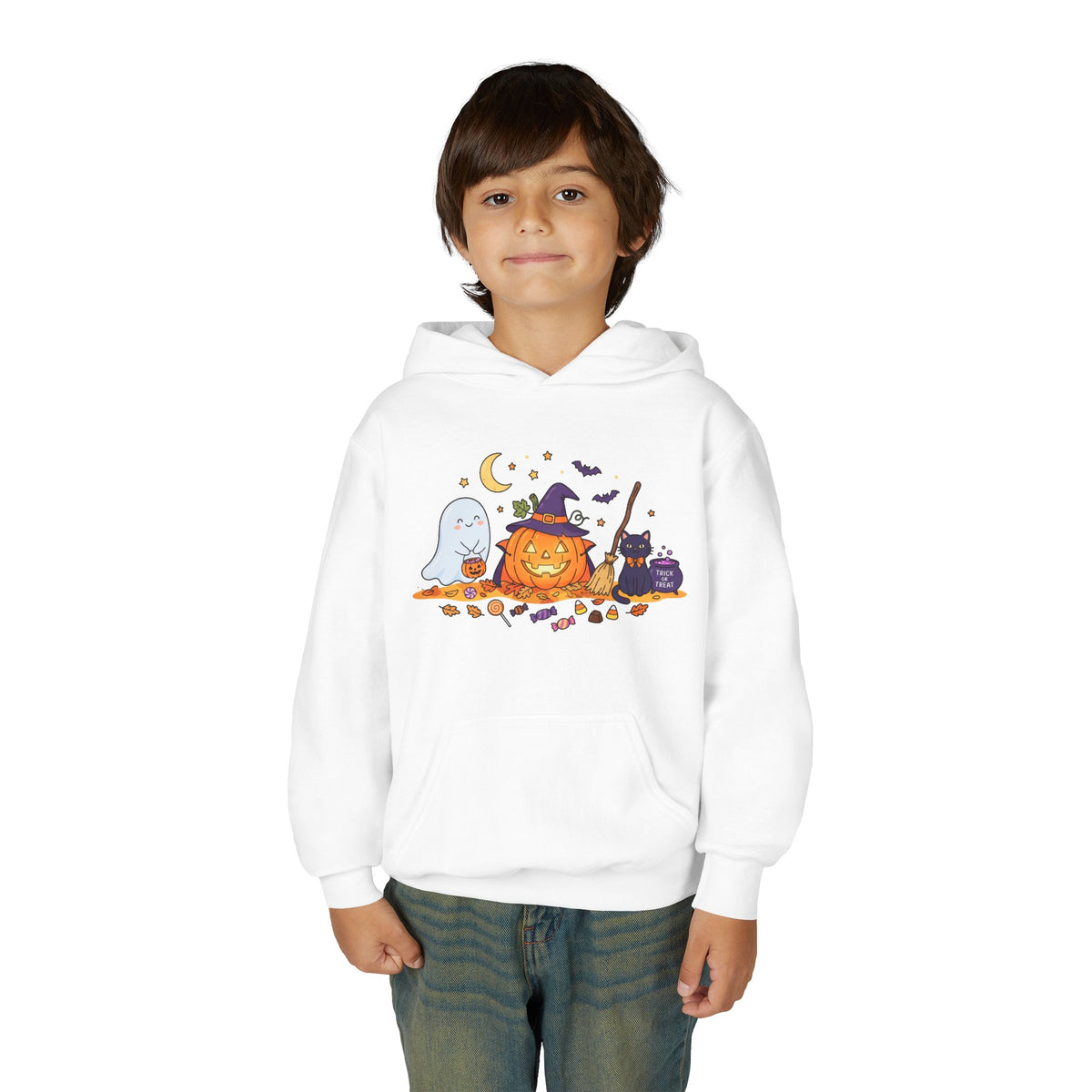 Youth Halloween Spooky Friends Hooded Sweatshirt