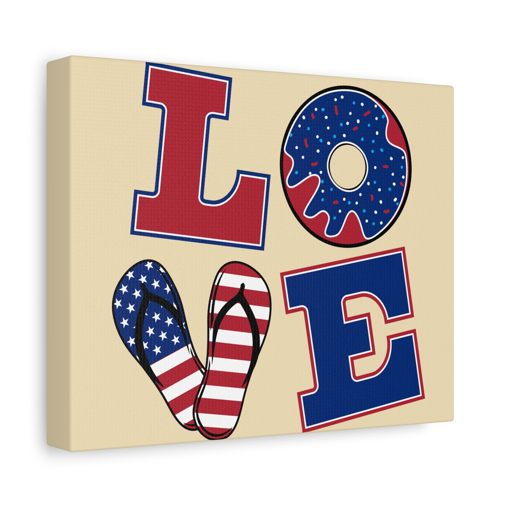 Patriotic LOVE Typography Canvas