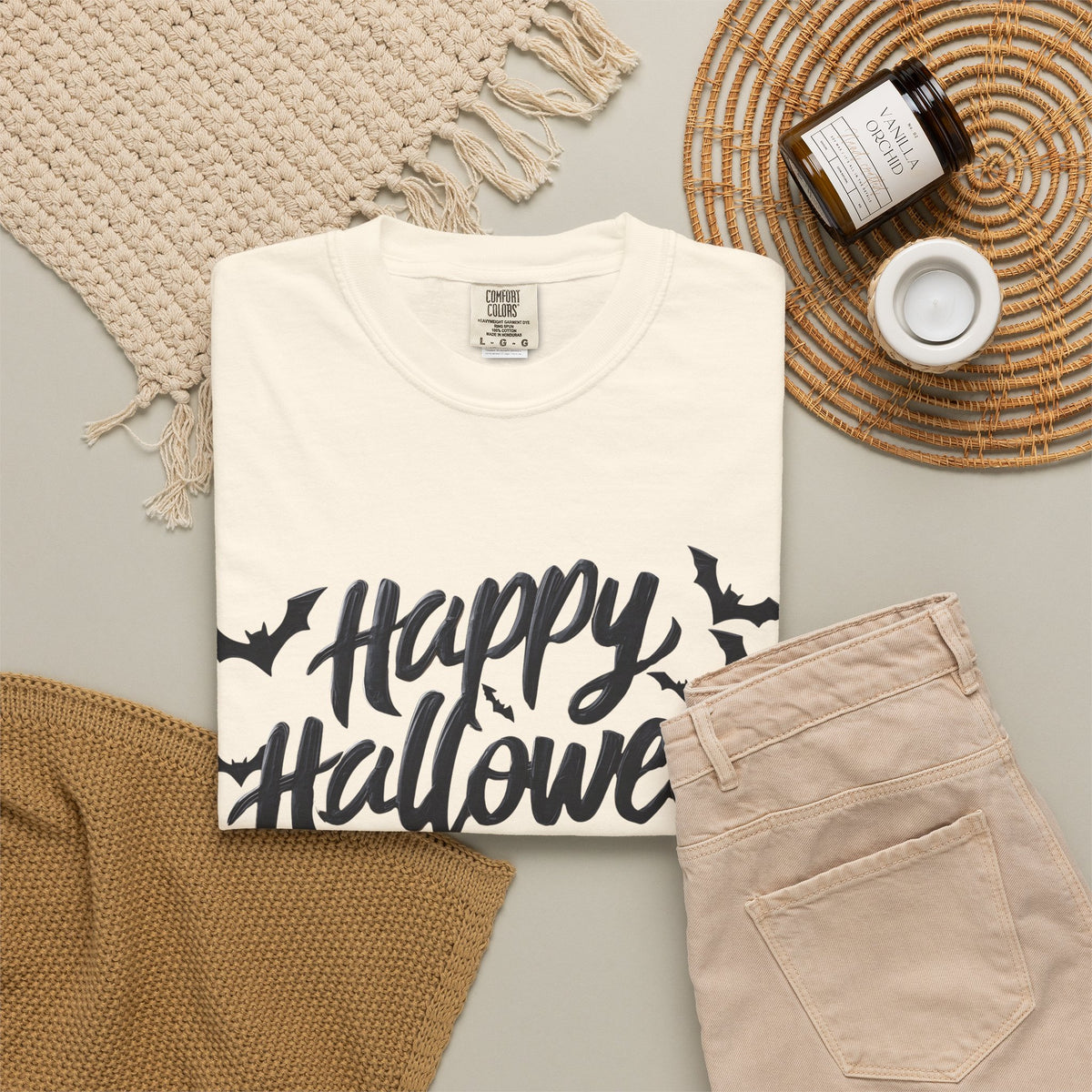 Happy Halloween Bat Graphic T-Shirt