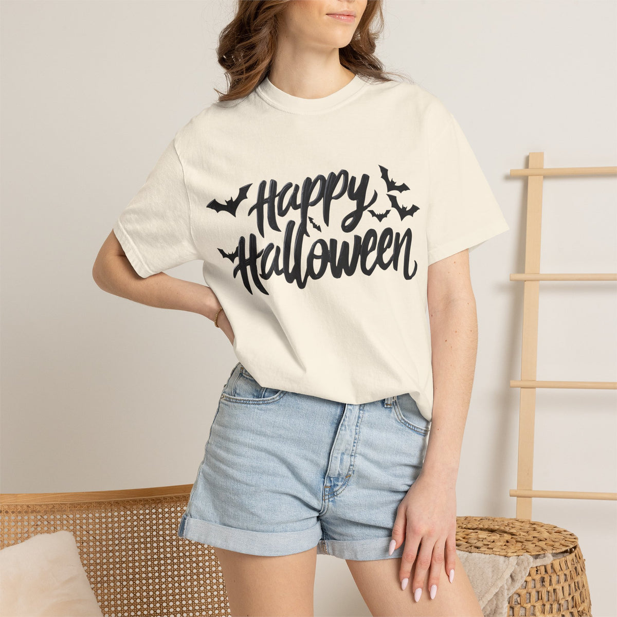 Happy Halloween Bat Graphic T-Shirt