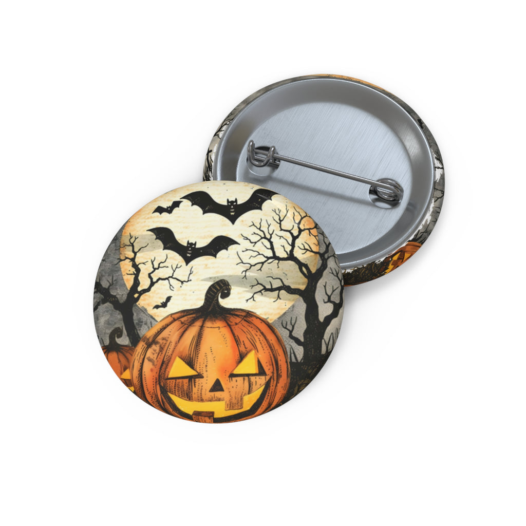 Halloween Pumpkin Jack-O'-Lantern Button