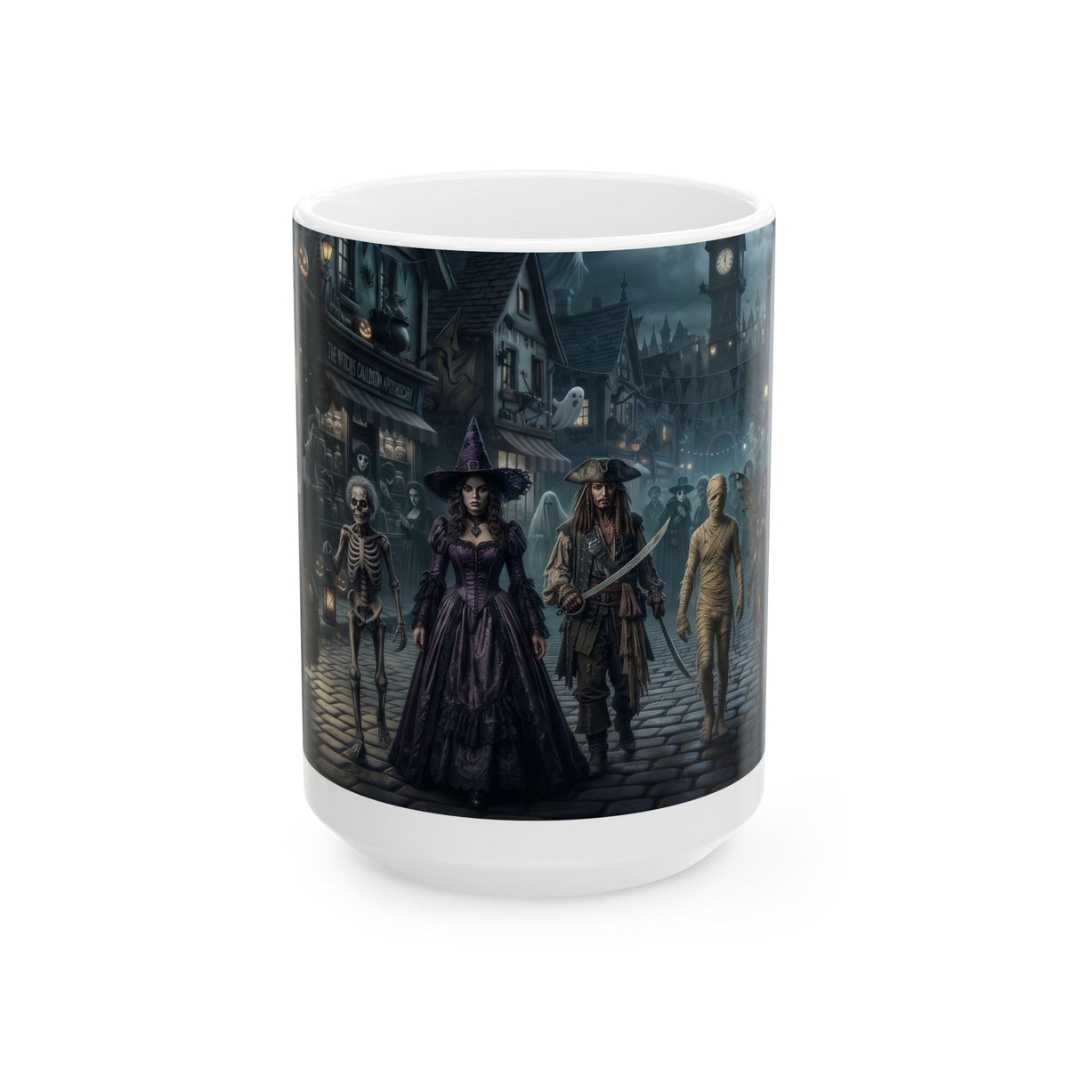 Gothic Halloween Witch Gathering Ceramic Mug